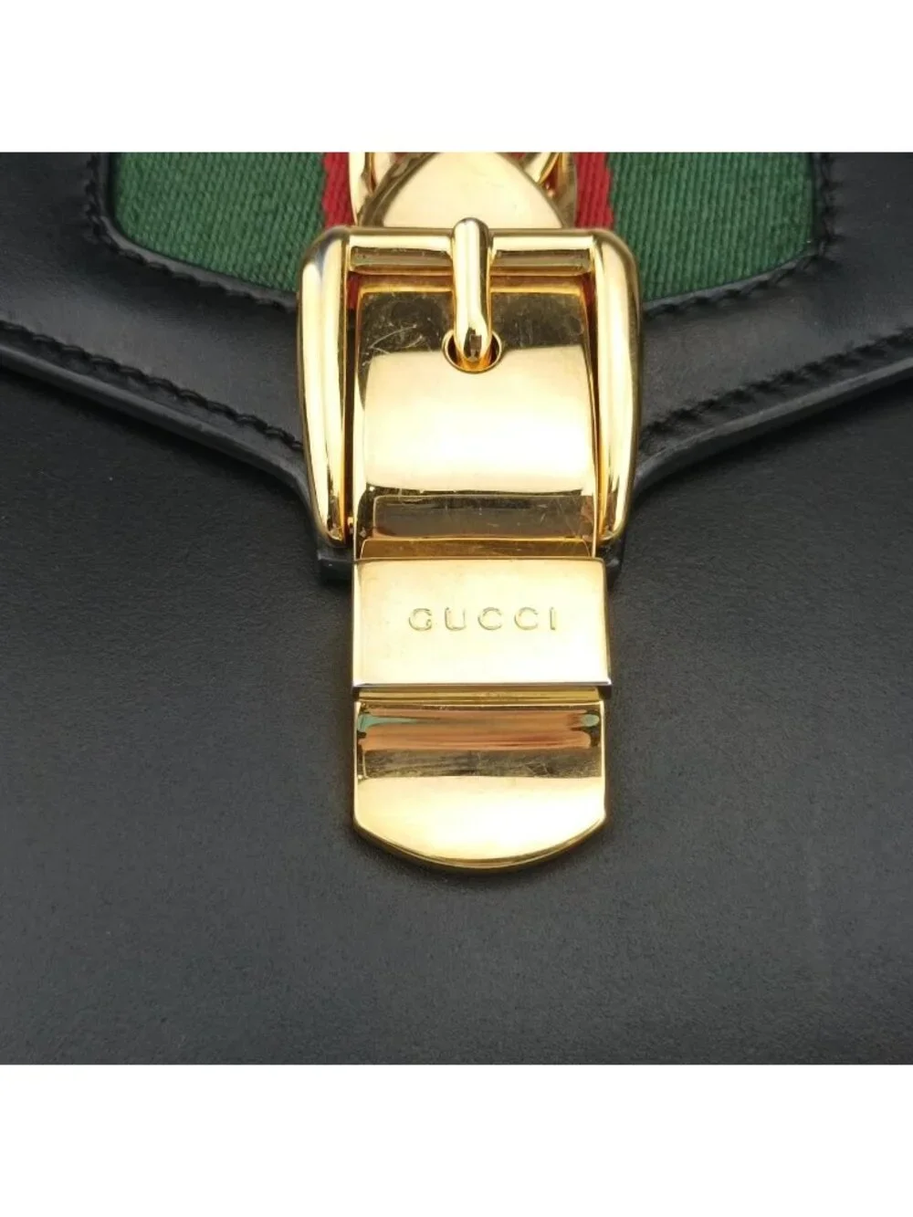 Gucci Sylvie Black Leather Shoulder Bag